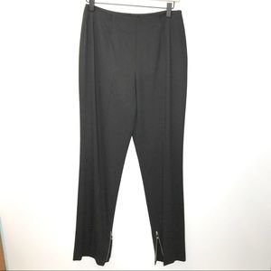 Escada black dress pants career new wool silk zipper size 36